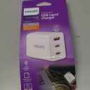 Philips iPhone Charger Fast Charging, 65W USB C Charger, 3-Port GaN USB C Charger Block with USB A and USB C, Foldable Fast Wall Charger for iPhone 16 Series, 15 Series, iPad Pro, White, DLP3653W/37