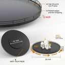 Oroyutor 24" Oak Wooden Lazy Susan Turntable for Dining Table, Extra Large Round Lazy Susans Organizer for Kitchen Countertop Charcuterie Boards Cheese Board Organization and Storage Black Home Decor