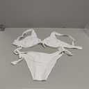 Rajputana Bikini Set for Women Front Tie Knot Tie Side String Two Piece Bathing Suits Swimsuit (Medium, White)