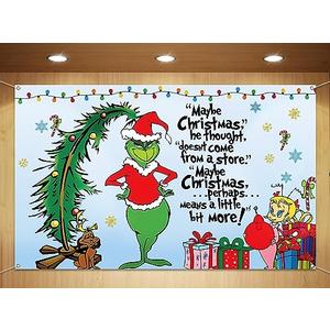 Sunwer Merry Christmas Photo Booth Backdrop Green Elf Winter Holiday Party Decor Xmas Indoor Outdoor Wall Hanging Background Decoration Supply (7×5ft)