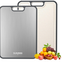 Titanium Cutting Board for Kitchen, Cutting Board Double Sided Food Grade, Pure Titanium and Wheat Straw PP, Easy to Clean Large Size 16”×11”