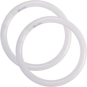 FC12T9/DX 32W 12 inch T9 Circular Light Bulb Daylight, Round Fluorescent Circline Bulbs FC12 T9 32 Watts Kitchen and Bath, G10q 4 Pin Prong, 6500K, 2 Pack