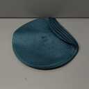 FunWheat Round Braided Placemats Set of 6 Place Mats for Dining Tables Woven Washable Non-Slip Table mats Small 13 inch(S Teal, 6pcs)