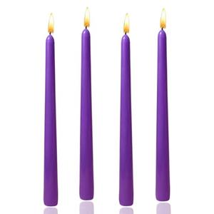 10 inch Purple Taper Candles,Set of 4 Tapered Candle, Tall Candlesticks,Conical Stick Candles,Smokeless,Home Dinner, Party, Wedding, Halloween, Christmas (Purple, 10inch)