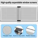 Lounsweer 4 Pcs Expandable Window Screen Adjustable Sliding Window Screen Mesh with Aluminum Frame for Home House (25"-45" W X 18" H)