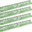 Mahjong Racks with Magnetic Pushers, 4 Pack Acrylic American Mahjong Tile Racks with Scalloped Wave Edge Pusher, 20 Inch Glossy Tile Holders and Tabletop Game Organizer Accessories for Mahjong Lovers