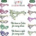 2 x Lace Masquerade Mask for Women - Venetian Party, Prom, Mardi Gras, Halloween (One Size, Phantom Green Olive)