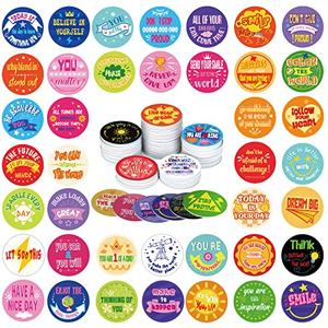 Civaner 150 Pcs Positive Affirmation Chips Bulk Plastic Cards Double Sided Printing Motivational Tokens Coins 1.57'' Appreciation Gifts 50 Different Kindness Sayings for Kids Students(Lively Style)