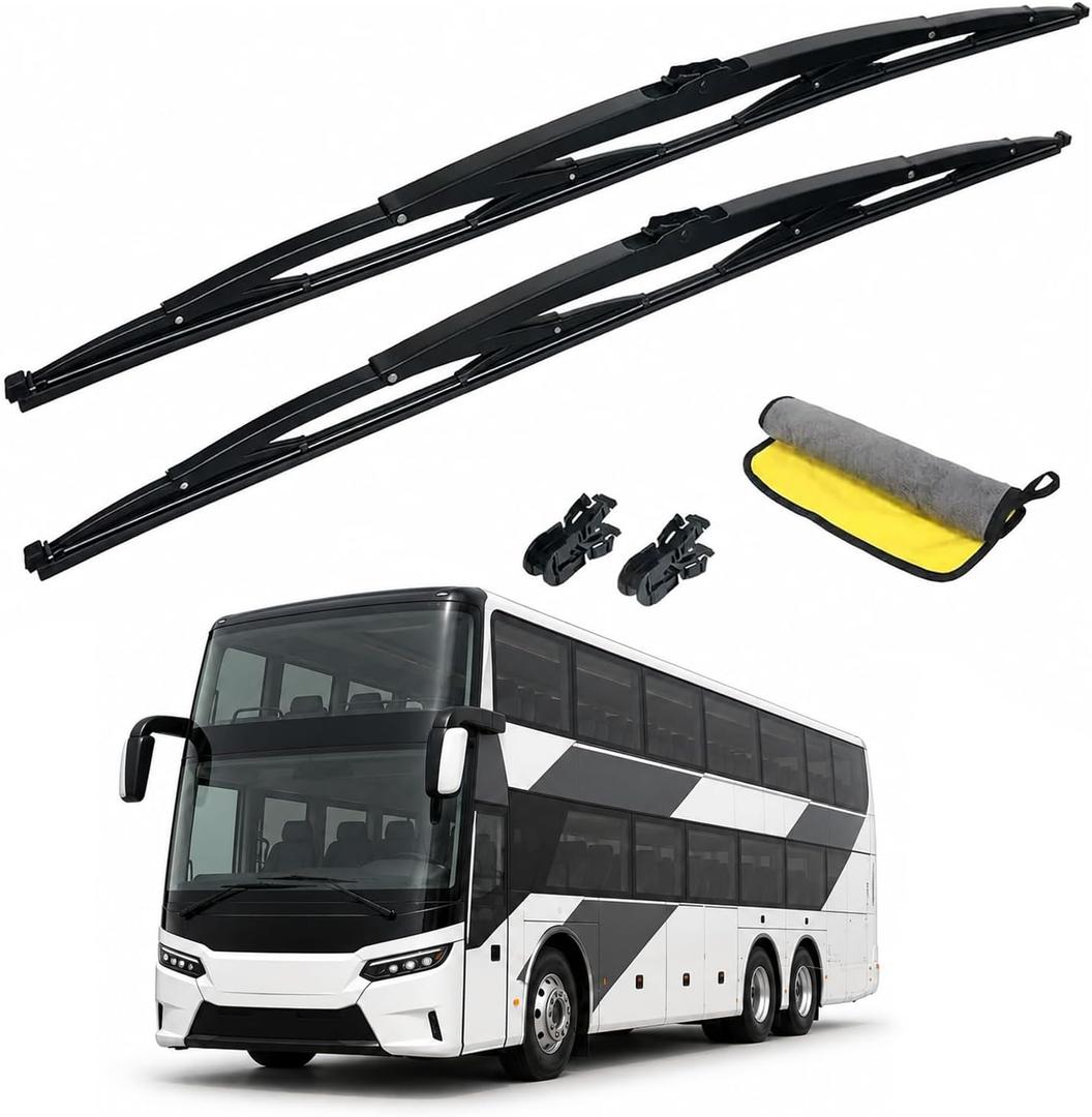 32 Inch Wiper Blade RV Pair or Motorhome rv windshield wipers 32 inch 12mm 9mm J Hook with 1 Pcs Car wash towel 32"/32"