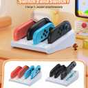 [Switch 1/2 Compatible] FASTSNAIL 8-in-1 Charging Dock for Nintendo Switch 2 & 1/OLED for Joy-Con 2, Dual-Direction Magnetic Fast Controller Charger Station Stand for Joycon 2/Joycon 1 (White)