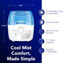 Vicks Filtered Cool Mist Humidifier, Medium Room, 1.1 Gal. Tank, Blue/White