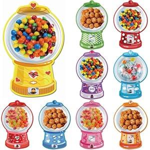 Valentines Day Cards for Kids School, Valentines Bubble Gum Machine Candy Cards DIY Exchange Gifts Set with Plastic Dome for Boys Girls School Party Supplies, 24 Pack, Not Included Candy (Pink)