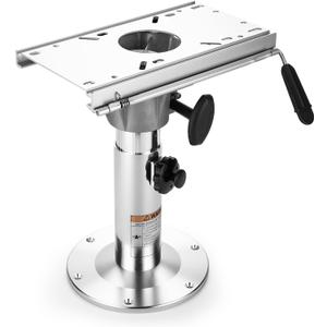 Boat Seat Pedestal with Slide, Aluminum Adjustable Height from 14" to 20" Locking Boat Seat Pedestals, Boat Seats Captain Chair Fishing Seats