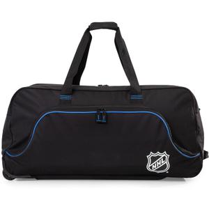 NHL National Hockey League 34-Inch Black Rolling Duffel Bag – Hockey Gear Bag with Wheels, Large Capacity Duffel Bag for Travel, Multi-Pocket Large Sports & Gym Equipment Bag, One Size