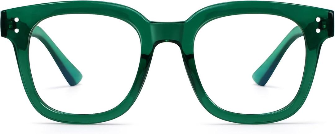 Madison Avenue Blue Light Blocking Glasses Oversized Fashion Blue Light Glasses for Women Anti Eyestrain & UV Protection Computer Eyeglasses (Green)