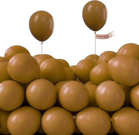 PartyWoo Brown Balloons 50pcs 5 Inch Small Mini Boho Neutral Coffee Tan Fall Latex Balloons for Wedding Baby Shower Gender Reveal Graduation Safari Woodland Birthday Fall Party Decorations Brown-F09