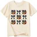 Girls Halloween Shirt Cute Pumpkins Ghost Cotton Short Sleeve Tees 2-12 Years