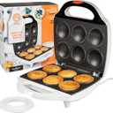 MasterChef Mini Pie & Quiche Maker- Baker Cooks 6 Small Pies or Quiches in Minutes- Non-stick Cooker w Dough Cutting Circle for Easy Measurement & Filling, Must Have Machine for Desserts & Appetizers