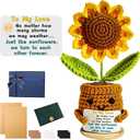 OiwMuOck to My Love Handmade Positive Energy 3rd Gen Upgraded Crochet Sunflower Luxury Romantic Gift Set Perfect for Girlfriend Wife Husband Boyfriend Birthday Valentines Anniversary