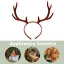 Beaupretty Christmas Reindeer Antlers Headband Antler Headband Deer s Christmas for Halloween Cosplay Party, Brown