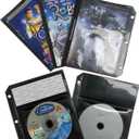 CheckOutStore 100 Black CD/DVD Half Sheet Storage 3-Ring Binder Filing Sleeve & Booklet