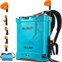 Battery Powered Backpack Sprayer 4 Gallon, 120PSI Adjustable Pressure & Lightweight Electric Sprayer, Garden Weed Yard Lawn Sprayer with 5 Spray Nozzles