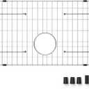 Stainless Steel Sink Grid and Protectors for Bottom of Kitchen Sink, 26" x 14" Sink Bottom Grid with Rear Drain for Single Sink Bowl (26" X 14 1/16")