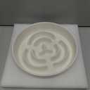 Ceramic Slow Feeder Dog Bowls,2.0 Cups Slow Feeder for Medium Breed,Puzzle Dog Food Bowl to Slow Down Eating, Anti-Gulping, Stop Bloat,Preventing Choking,8in,White