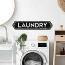 Chic Laundry Signs - Large Metal Wall Decor for Laundry Room (Black)