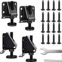 Heavy Duty Leveling Feet, 4 Pack Adjustable Furniture Levelers with 1320LB Capacity, 2" Height Adjustment, No-Flip Furniture Installation  Hex Nut Design for Flawless Leveling (Black)