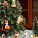 DIHOclub Set for 6 Cute Animal Christmas Ornaments with Gift Boxes, Hand-Painted Ceramic Animal Hanging Pendants for Christmas Tree and Home Decorations