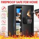 3.3 Cuft Large Home Safes Water and Fireproof, Anti-theft Floor Safe for Home Use with Programmable Keypad, Alarm System and Spare Keys, Digital Home Safes for Documents, Medicine