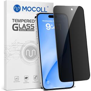 MOCOLL Anti-Spy Screen Protector for iPhone 14 Pro  Privacy Protection, HD Clarity, Scratch Resistant, Easy Installation, Full Coverage