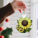 Stained Glass Ornament, Christmas Ornaments, Christmas Decorations for Tree, Holiday Ornament, Gifts for Flower Lovers, Holiday Party Gifts, Gift Ideas & Xmas Gift - Sunflower