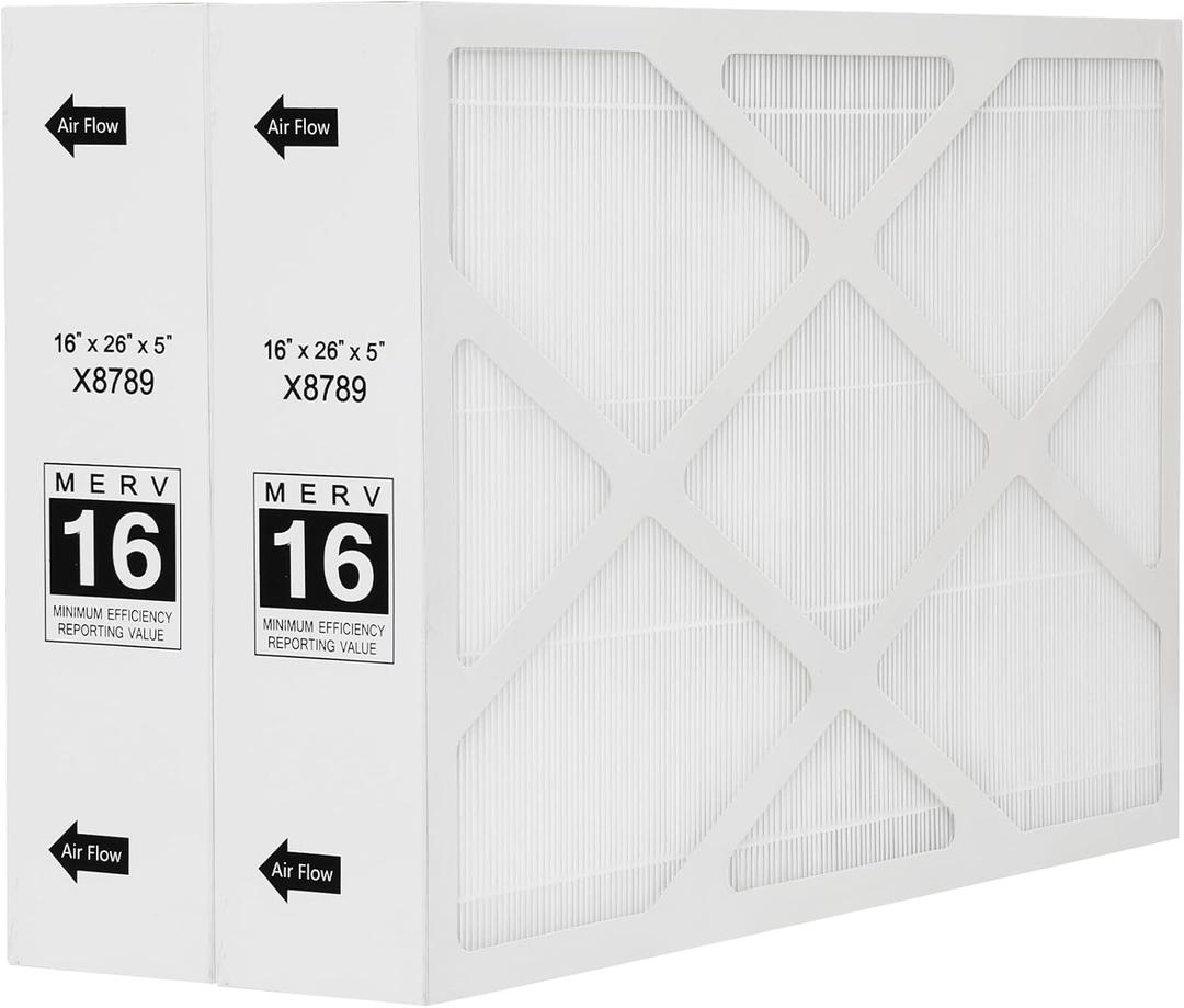 X8789 MERV 16 Filter 16x26x5 Furnance Filter Compatible with lennox PCO16-28 2 Packs
