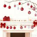 Valentines Day Decorations, 21pcs Ball Shaped Valentine Ornaments for Tree, Xmas, Love Day and Wedding Anniversary Party (Red)