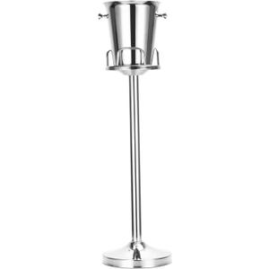 Champagne Bucket with Stand,Ice Bucket with Stand Stainless Steel Bucket Wine Chiller On Stand 12Lb Hammered Tall Ice Bucket Stand for Party Bar Ktv Bbq Home,3ft (silver, 1 pack)