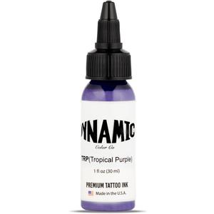 Dynamic Color Co Tropical Purple Tattoo Ink, 1oz Bottle: Sterilized, Vegan & USA-Made Since 1990  Trusted by Artists Worldwide
