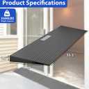 1.2" Rise Threshold Ramp for Doorways, 35.5" Wide Rubber Ramp for Wheelchairs, Walkers & Scooters, Cut-to-Fit Angled Entry Mat Ramp for Safer Home Access for Seniors & Kids