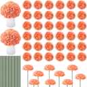 Thiccywoov 200 Pcs Flowers Long Stem Artificial Rose Bulk, 3.2 Inches Silk Rose Head Flowers Faux for Wedding Bridal Bouquet Independence Day Home Floral DIY Centerpieces Party Decoration(Peach)