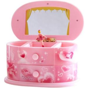 Music Box, Jewelry Storage Box, Pink Musical Jewelry Box, Jewelry Set For Ballerina, Music Box Gifts For Birthday Christmas, Rotating Musical Ornaments, Dressing Mirror Music Box