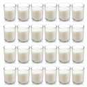 Housecret 15 Pack Warm White Unscented Clear Glass Filled Votive Candles. Hand Poured Wax Candle Ideal Gifts for Aromatherapy Spa Weddings Birthdays Holidays Party
