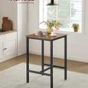 VASAGLE Bar Table, Kitchen Dining Table, High Top Pub Table, Bar Height Cocktail Table for Living Room Party, Sturdy Metal, 23.6 x 23.6 x 41.7 Inches for Narrow Spaces, Rustic Brown and Ink Black