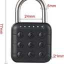 Combination Lock,9 Digit Push Button Combination Padlock,6 Digit Locking Mechanism,Combination Lock Aluminum Combination Digital Padlock for Drawers,Doors,Suitcases,Gym Lockers,Boxes (Black 2)