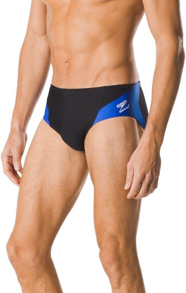 Speedo Men's Poly Mesh Square Leg Swimsuit (Black) 28