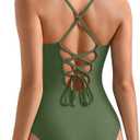 SUUKSESS Women Slimming Tummy Control One Piece Swimsuit Sexy Bathing Suit (L)
