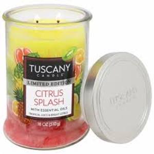 Tuscany Limited Edition Scented Triple Pour Jar Candle Citrus Splash, 18 ounces