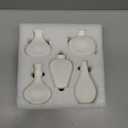 Small White Vases, Ceramic Bud Vase Set of 5, Mini Pottery Vases for Pampas Grass, Flowers, Decorative Vases for Home Modern Decor, Rustic Decor, Veses for Living Room Dining Table Shelves