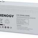 Renogy Deep Cycle AGM Battery 12 Volt 200Ah, 3% Self-Discharge Rate, 2000A Max Discharge Current, Safe Charge Most Home Appliances for RV, Camping, Cabin, Marine and Off-Grid System, Maintenance-Free
