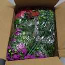 INQCMY Artificial Flowers for Outdoor 12 Pcs Faux Silk Daisy and 1 Pcs Fake Long Leaved Grass UV Resistant Tall Ferns for Home Doorway Courtyard Garden Backyard Decorative